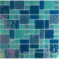 Glass mosaic tiles blue mixed